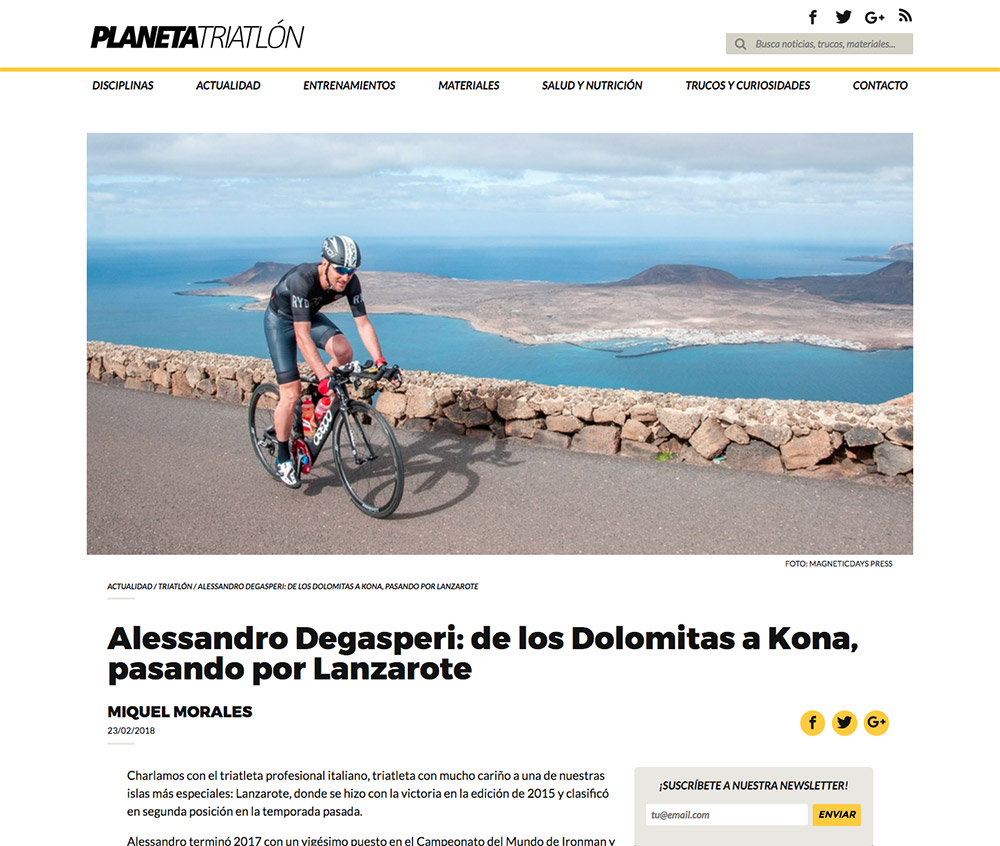 Alessandro Degasperi: de los Dolomitas a Kona, pasando por Lanzarote