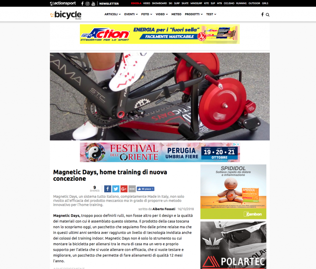 4Bicycle | 4actionsport | MagneticDays press | Alberto Fossati | MagneticDays home training di nuova concezione