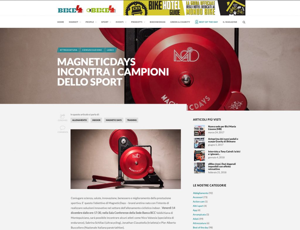 MagneticDays come si allenano i campioni | Bike 4 Trade | MD incontra i campioni dello sport