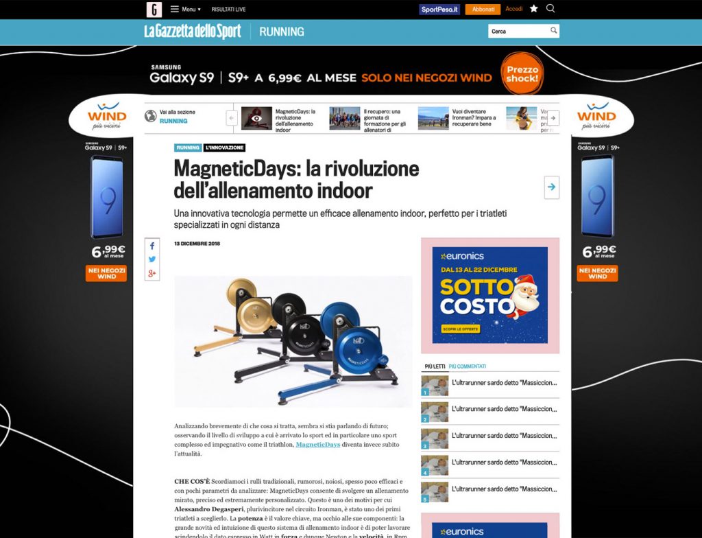 MagneticDays: la rivoluzione dell’allenamento indoor | La Gazzetta | Alberto Fumi | La Gazzetta dello Sport Running | triathlon training | indoor training