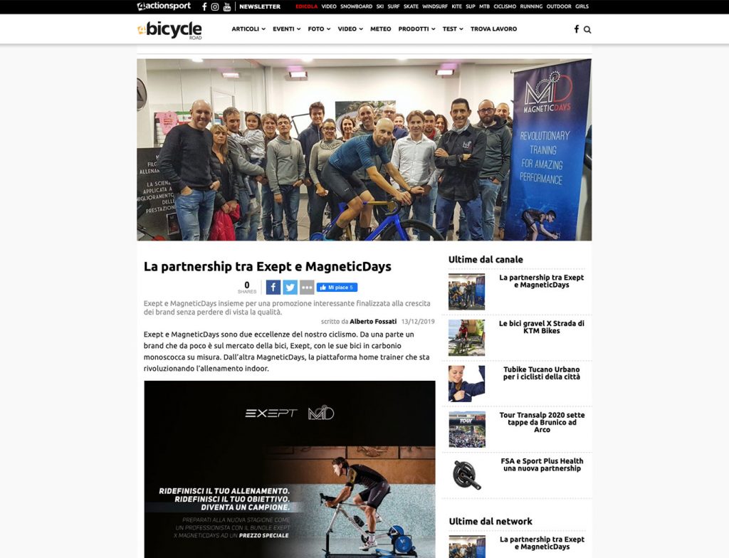 Exept | La partnership tra Exept e MagneticDays | 4Bicycle Road