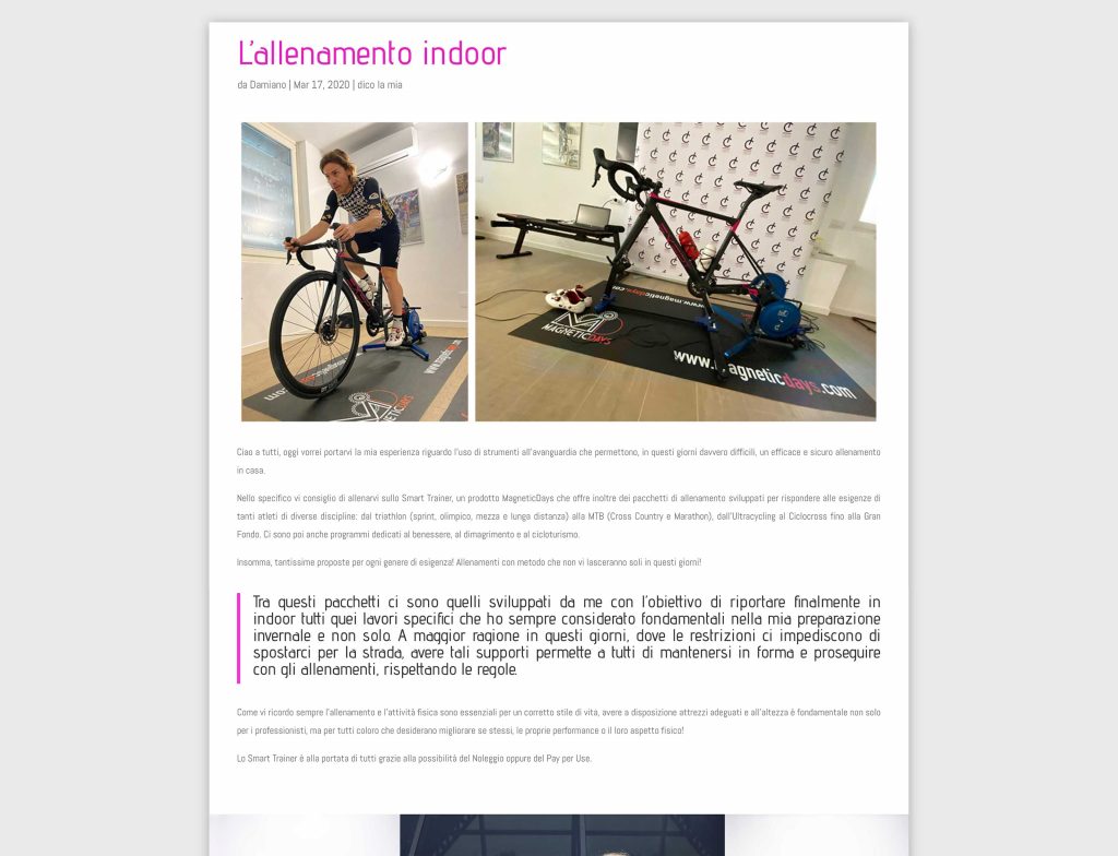 Damiano Cunego | blog Damiano Cunego | allenamento indoor | MagneticDays