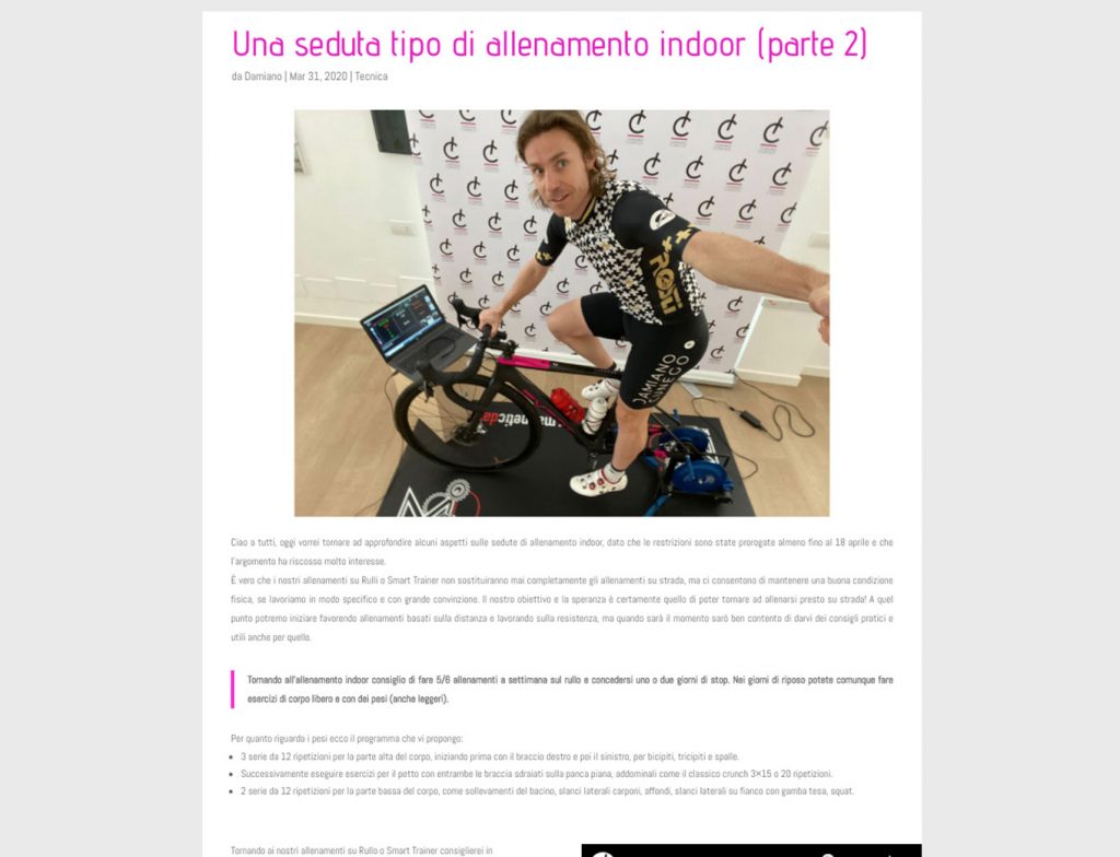 Damiano Cunego: una seduta tipo di allenamento indoor pt2