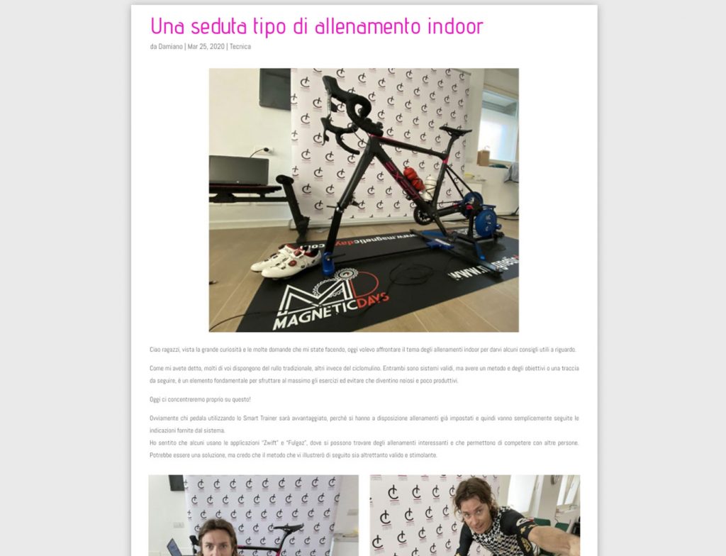 Damiano Cunego: una seduta tipo di allenamento indoor