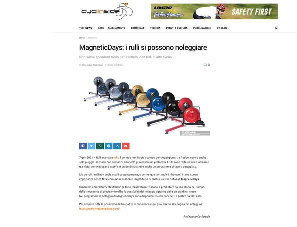 MagneticDays: i rulli si possono noleggiare