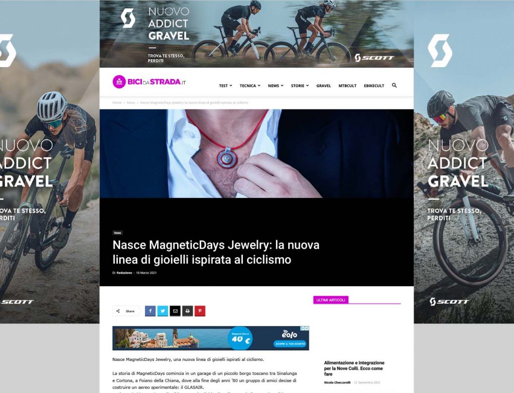 Nasce MagneticDays Jewelry: la nuova linea di gioielli ispirata al ciclismo