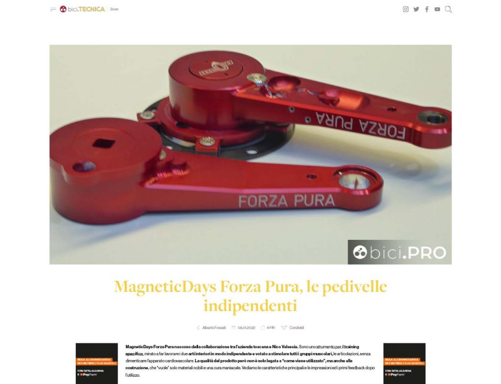 MagneticDays Forza Pura, le pedivelle indipendenti