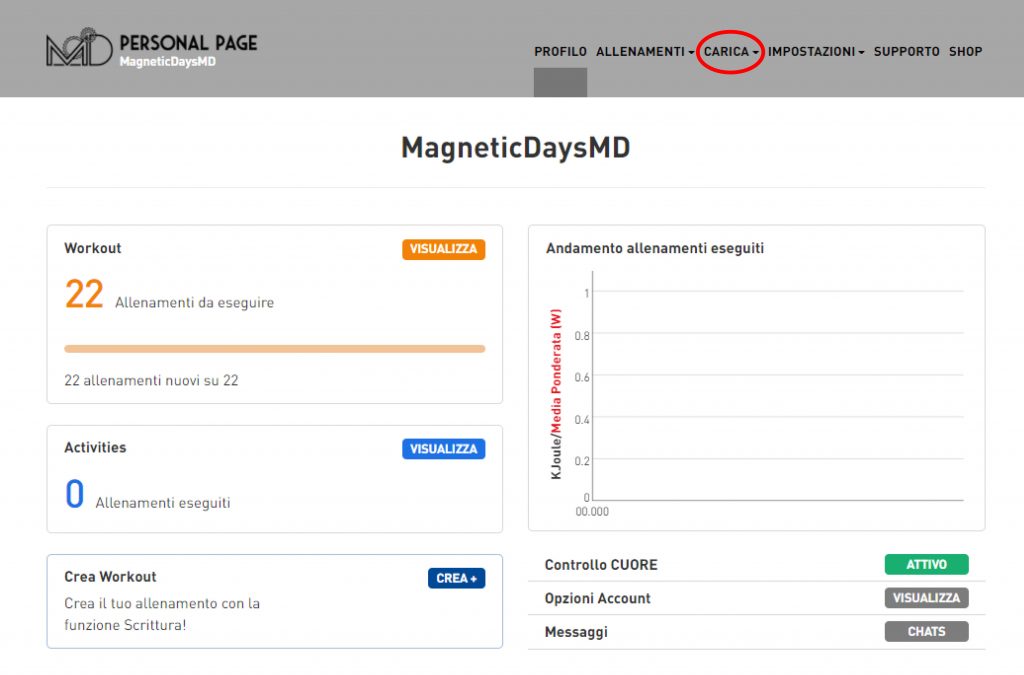 Importazione Allenamenti MagneticDays 1