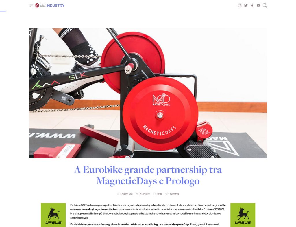 A Eurobike grande partnership tra MagneticDays e Prologo