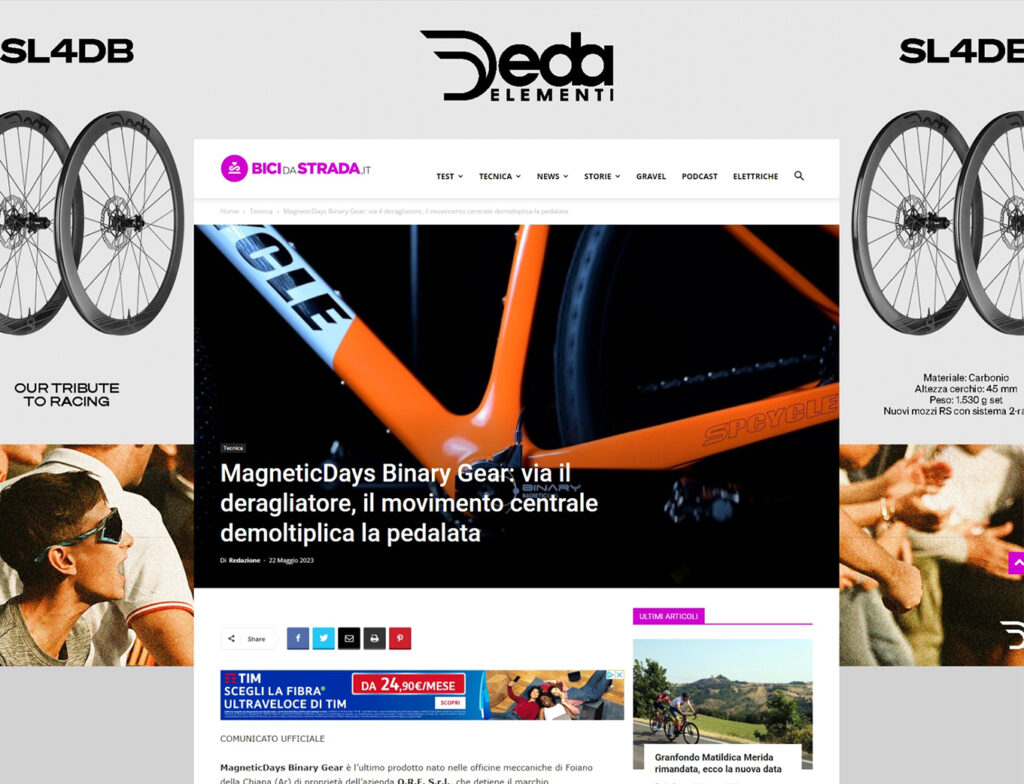 MagneticDays  BINARY Gear®: via il deragliatore, il movimento centrale demoltiplica la pedalata